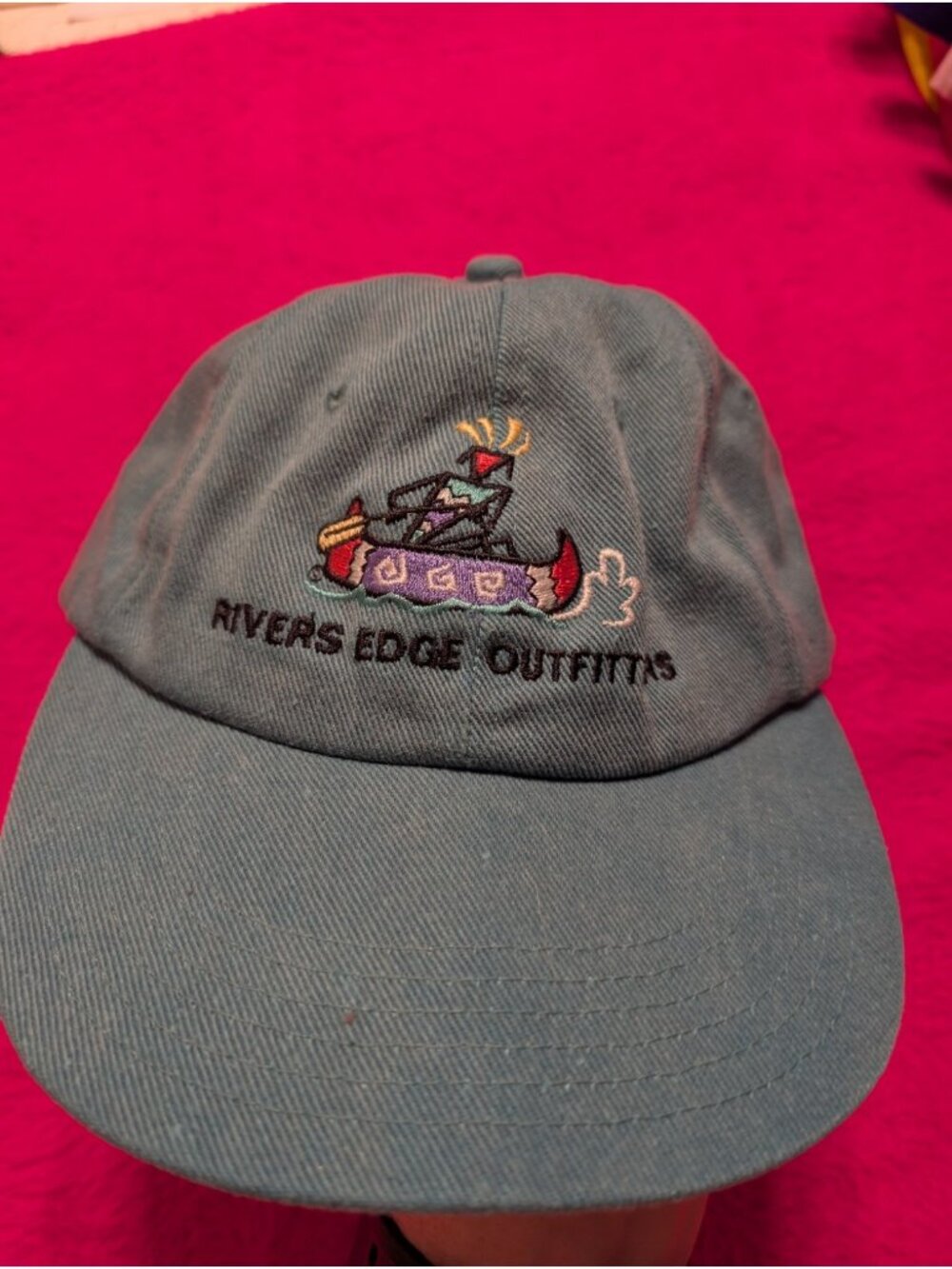 Vintage Rivers Edge Outfitters Hat 90s Sansegal Canoe Kayak Ozarks Dad Cap